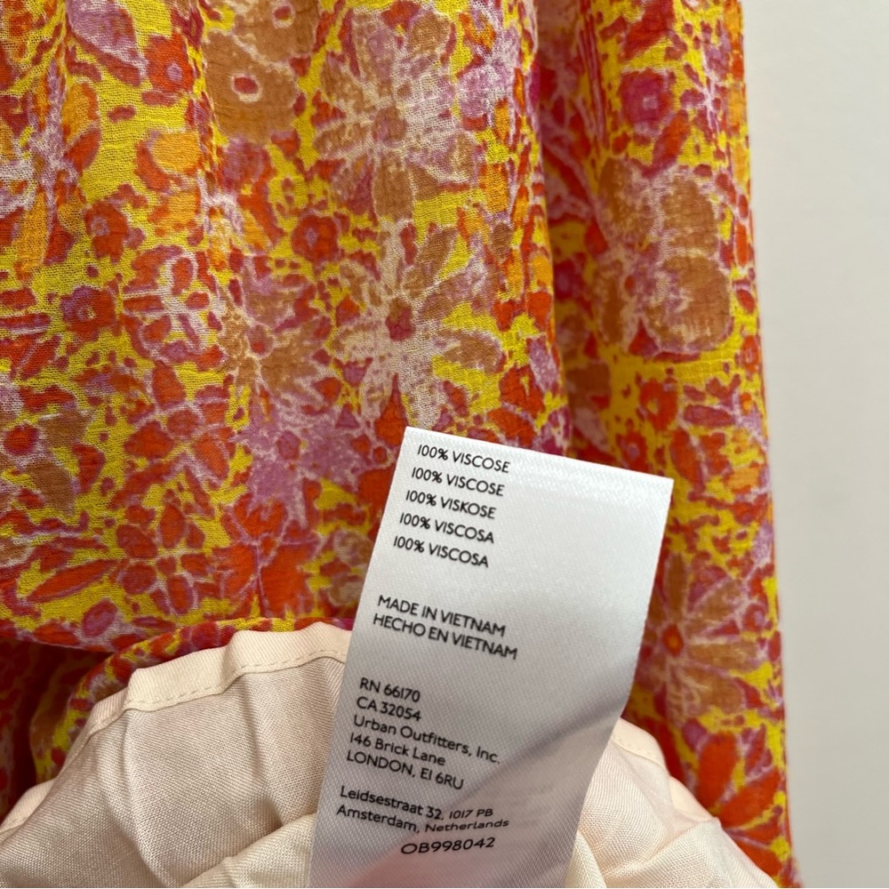 Free People Orange Floral Tiered Maxi Dress - Picture 11 of 12
